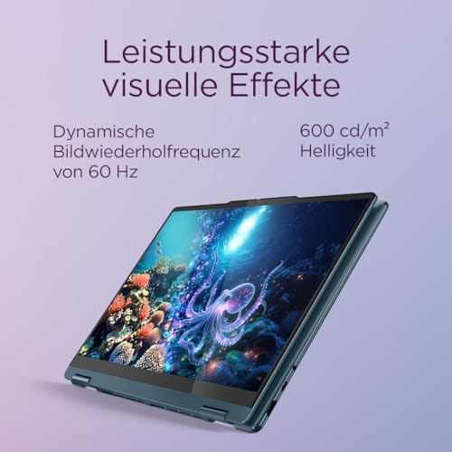 Lenovo Yoga 7 2-in-1 Laptop | Copilot+ | 14WUXGA OLED | AMD Ryzen AI 7 | 16GB RAM | 512GB SSD | AMD Radeon 860M | Win11 | QWERTZ | Tidal Teal | 3 Monate Premium Care | inkl. Hülle Exklusiv bei Amazon