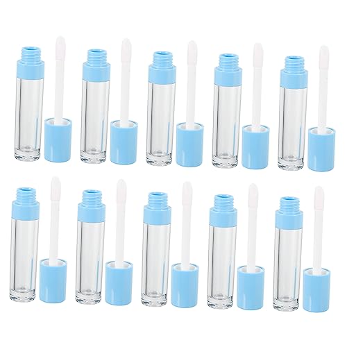 Gatuida 10 piezas Unidades de Frascos Cosméticos Rellenable de Tubos Transparentes para Brillo Labial con Pincel Integrado Envases para Perfume y Barras de Labios DIY Duraderos y