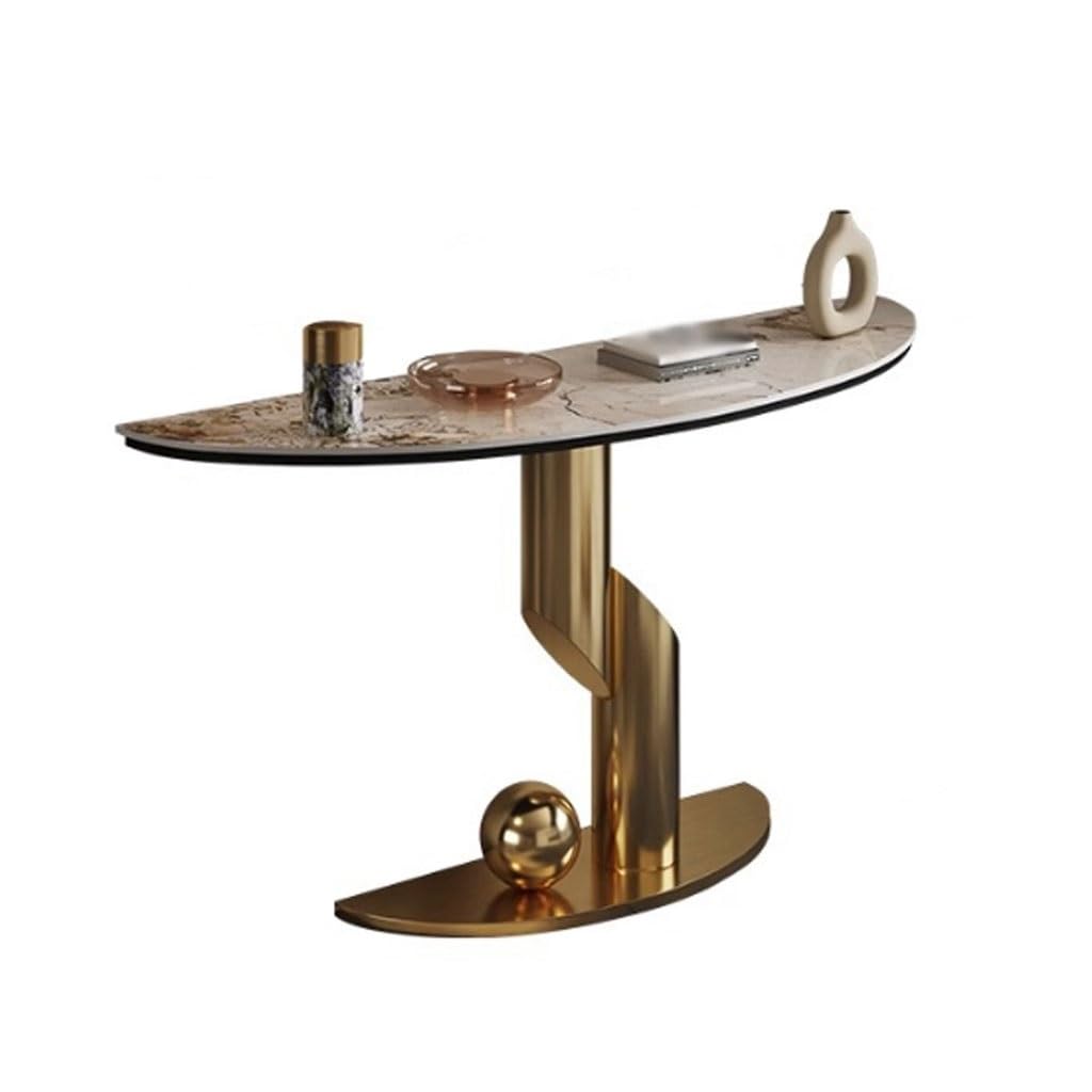 ENGENDER Console Tables Entrance Hall Marble Console Table Home Wall End View Stainless Steel