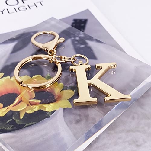 Gold Letter K Keychain For Women Men Purse Handbags Metal Alphabet Initial Letter Key Ring Keychain #TOP3