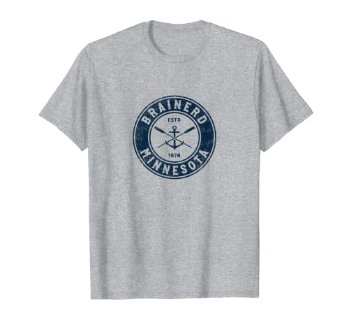 Brainerd Minnesota MN Ancla de barco vintage & Remos Camiseta
