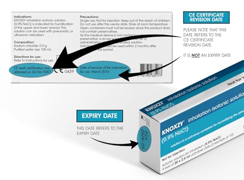 Isotonic 0.9% Sodium Chloride - NaCl Inhalation Saline Solution for Humidifying The Airways – 20 X 2.5 ml Unit Dose Vials, Pharmaceutical Grade