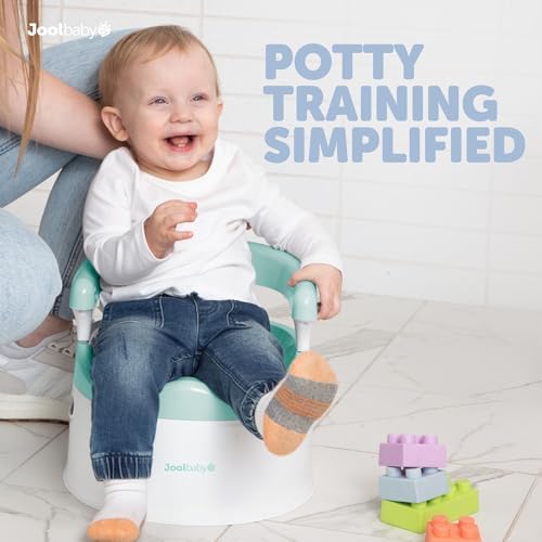 Child Potty Training Chair for Boys and Girls, Handles & Splash Guard - Comfortable Seat for Toddler - Jool Baby (Aqua) - 1