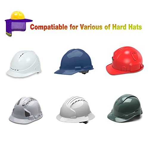 Image of Hard Hat Sun Shade, High Visibility Sun Visor Neck Shade with Reflective Strip, Hard Hat Accessories, Full Brim, Purple, 4 Pack