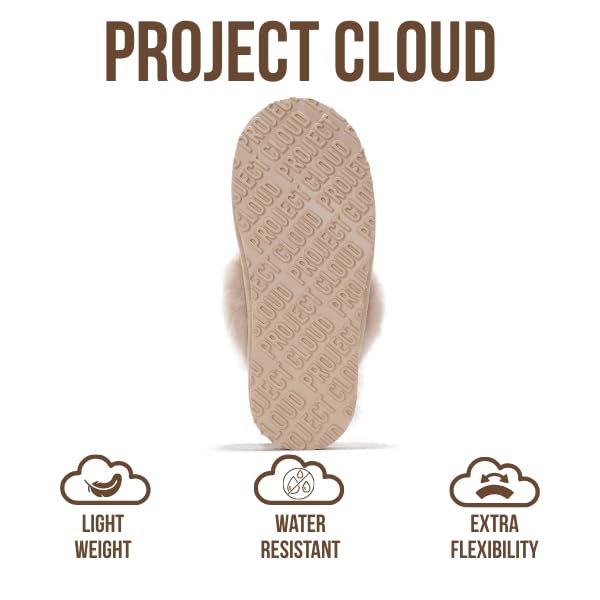 Project Cloud Genuine Leather Slippers for Women Footwear with Real Sheep Wool Lining Womens Clogs & Mule - Non-Slip Indoor/Outdoor Scuff Womens Slippers with Memory Foam Insole (Henka)