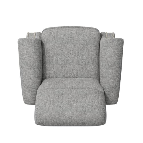 Sillón reclinable alto gris chenille clásico miniatura 6