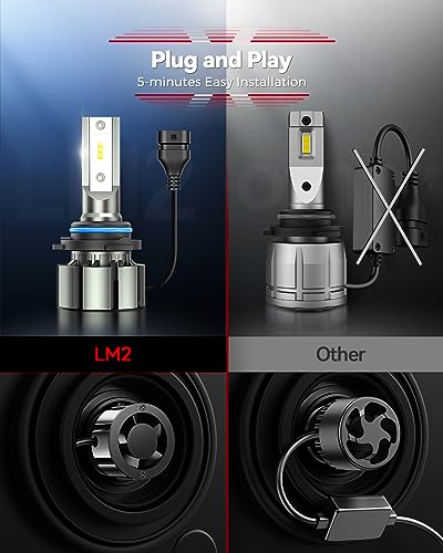 Image of Laxmas 9005 bulbs, Real 1:1 Size 6000K Cool white, IP68 waterproof fog bulbs, plug and play, pack of 2