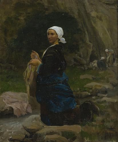 Affiche Toile Lavandière en Bretagne Jules Breton pour un salon au charme breton