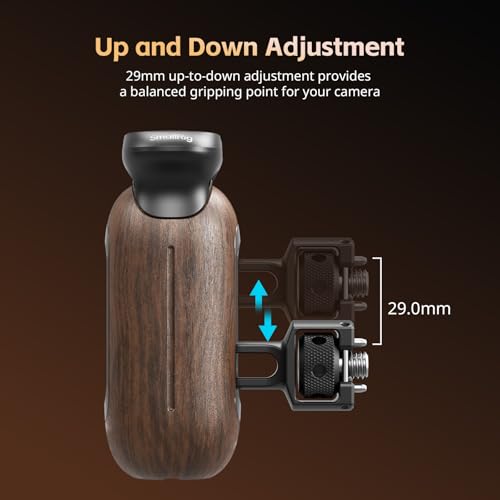 Image of SmallRig Wooden Side Handle for Camera Cages with Two-in-One Locating Screw, Left or Right Side Ergonomic Handgrip, 29mm / 1.14in Vertical Adjustment, 15kg / 33.1lb Load Capacity