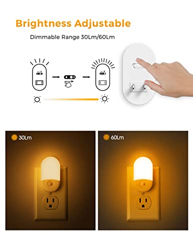 Image of L LOHAS LED Motion Sensor Night Light, Amber Night Lights Plug into Wall,2P