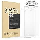 Fansipro Screen Protector for Sony Xperia Z5, Cellphone Accessories - [Clear, NOT Full Screen Coverage, Around 1/8 inch Gap to Edge] Tempered Glass Film, (Pack of 2) (V1)