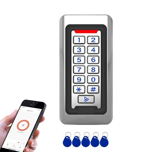 Door Access Control Keypad, Stainless Steel Outdoor IP68 Waterproof, 2000 Users, Wiegand 26-bit Input / Output, Tuya App Remote Control, RFID Card & PIN Code Entry, Doorbell Button