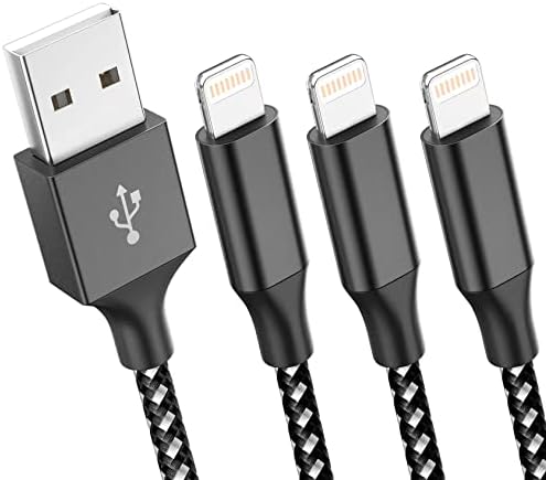MFi Certified iPhone Charger Lightning Cable 3 Pack 10ft Nylon Braided Cable iPhone Charger Fast Charging Cord Compatible with iPhone 14 13 12 11 Pro Max XR XS X 8 7 6 Plus SE and More