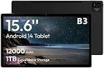 MESWAO Comprimé, 2025 Tablette Android grand écran avec IPS FHD Grand écran, 10000mAh Batterie longue durée, 8-Core Processeur, 6GB RAM 128GB ROM, WiFi, BT5.0, Cadre en métal de qualité supérieure (noir, 15.6) | 6GB RAM 128GB ROM, Hélio G99 - Octa-Core, 15W chargeur 12000mA