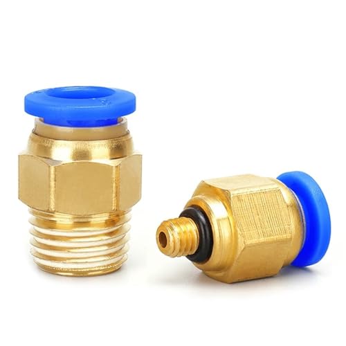 Conectores neumáticos rápidos PC6-02 de rosca macho 3/8 para manguera de 10mm 6