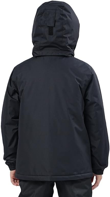 Boys Waterproof Winter Snow Coat, Kids Ski Snow Jacket for Boys, Warm Fleece Lined Winter Windproof Jacket with Hood - Image 2