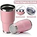 MEWAY 30oz Insulated Tumbler With Lids and Straws,Stainless Steel Double Vacuum Coffee Tumbler Cup, Brush, Durable Powder Coated Coffee Cup for Cold & Hot Drinks, Office, Travel(Pink,8 PACK)