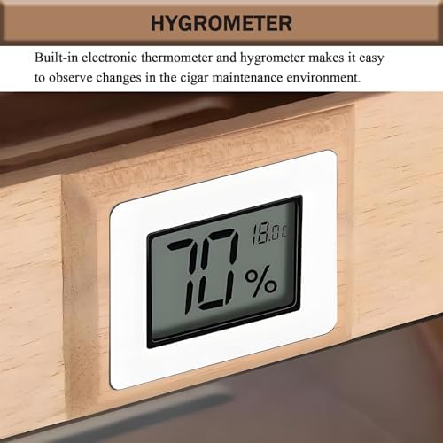 New Electric Cigar Humidor Cabinet with Digital Hygrometer, Spanish Cedar Drawers, Accessories Drawer & Dividers, Holds 110 Cigars, Perfect Cigar Gift for Men (Brown with Sunroof)