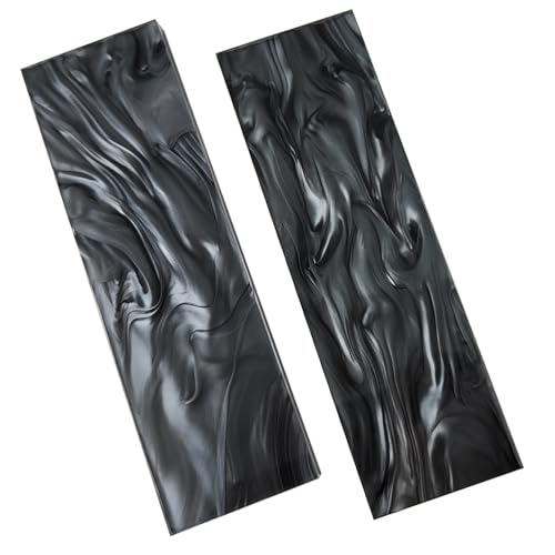 Cool Hand 2 Pcs Acrylic Knife Handle Scales Slabs Custom DIY Tool Material for Knives Making Blanks Blades, Synthetic Black Pearl