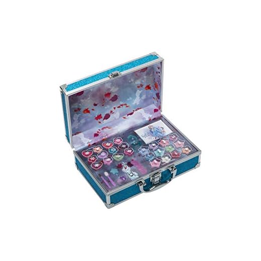 Frozen in Time Beauty Travel - Neceser Frozen II, Set de Maquillaje para Niñas - Maquillaje Frozen - Selección de Productos Seguros en un Maletín de Maquillaje Reutilizable