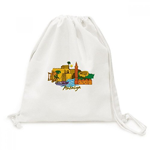 Antalya Burdur Aquarelle Toile sac léger pour éviter les dos chargés