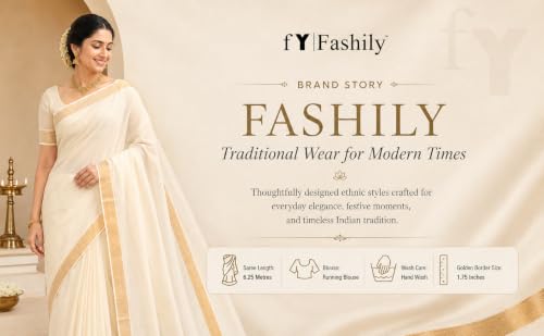 Image of Women's Kerala Off white cotton saree with running blouse| Onam Saree | Vishu Saree | Traditional White Saree