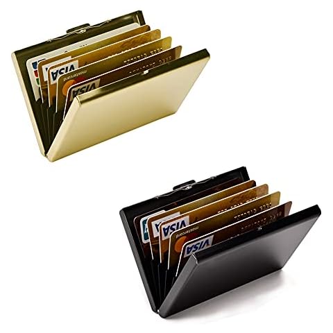 EASTNIGHTS (Bundle of 2 Sets) - RFID Credit Card Holder Protector Metal Credit Card Wallet Business Card Holder for Men Women Cover