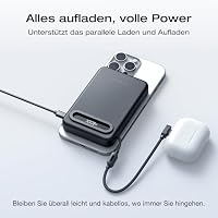 EcoFlow Qi2.2 Magsafe Powerbank 10000mAh 25W mit USB C 36W Kabel, Qi2.2-Zertifiziert Magnetische Power Bank Kabelloses Wireless Tragbares Ladegerät für iPhone 17/16/15 Pro Max, Schwarz – Ansicht 8