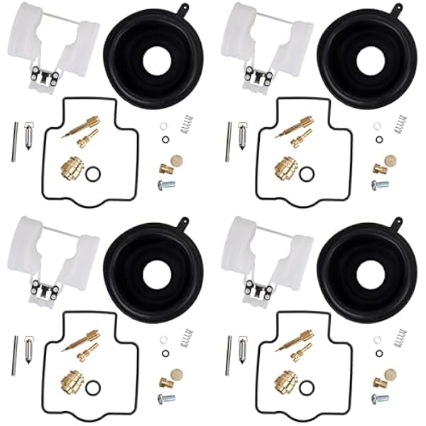 [Replacement] 4 Sets Motorbike Carburetor Repair Plunger Diaphragm Float Kits Fit for Kawasaki for NINJA ZX-10 ZX1000-B1-B3 1988 1989 1990 KSJFEQS