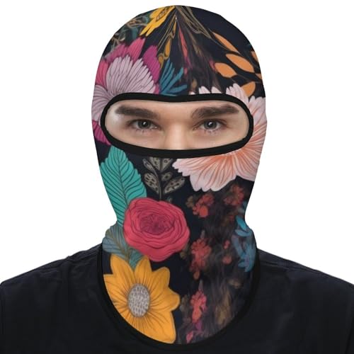Balaclava para hombre, máscara para esquí y ciclismo, con diseño bohemio y floral, para invierno miniatura 7