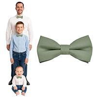 DonDon Fliege Herren Kinder Jungen oder Babys Lindgrün matt, vorgebunden und längenverstellbar aus Baumwolle Gabardine - festliches Accessoire für Hochzeit, Kommunion und Feier