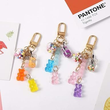 Purple Resin Gummy Bear Keychain – Cute Candy Color Animal Bear Charm for Women, Colorful Key Ring for Car Keys, Backpack, and Bag Pendant, Girly Keychain Accessory, Perfect Jewelry Gift - Image 3