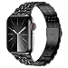 iiteeology Compatible with Apple Watch Bands 42mm/41mm/40mm, Luxury Stainless Steel Link Bracelet for Apple Watch Ultra 3/Ultra 2/Series 1-11 - 7 Beads, Black