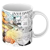 Kimetsu no Yaiba taza de Tanjiro Nezuko y más personajes para fans anime y manga de Demon Slayer | Cerámica 355ml (Kimetsu no Yaiba - Zenitsu Sentado)