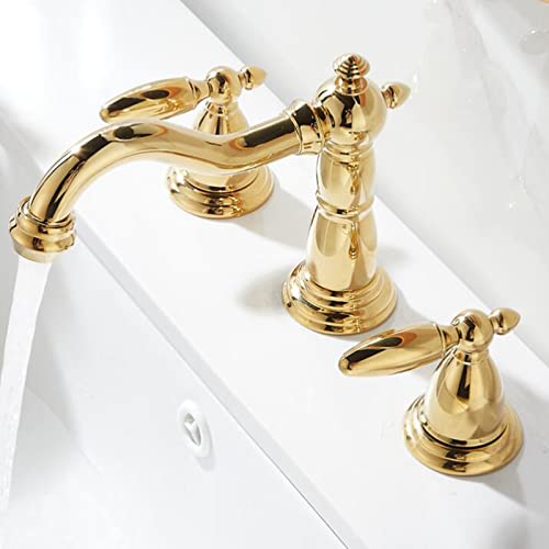 Robinet lavabo 3 trous mitigeur split salle de bain en laiton chrome