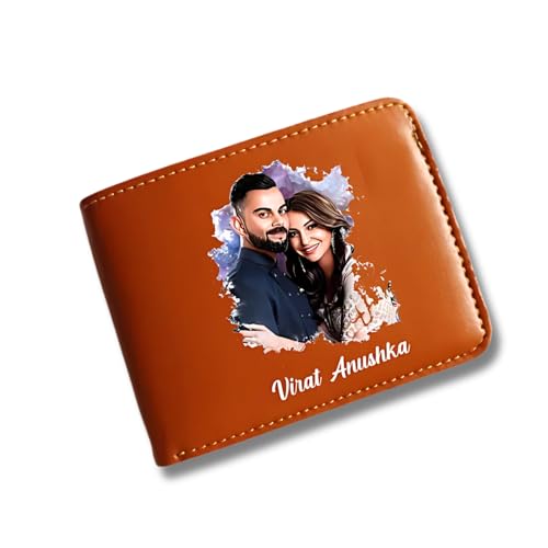 Image of Personalized Name & Photo Leather Mens Wallet | Gifts for Men Husband Boyfriend Staff Employees Clients Colleagues Friend (Photo Wallet)