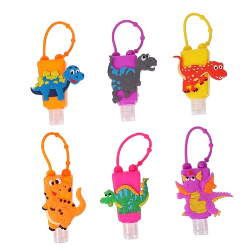 ERINGOGO 6piezas Botellas para Viaje Dispensadores De Líquido De Diseño De Dinosaurios Contenedores De Mano Portátiles para Aleatorios