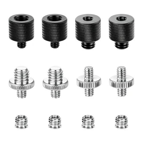 CQZYSM 12PCS Adaptateurs Appareil Photo pour Trépied, Adaptateur 1/4 3/8, Adaptateur 3/8 1/4, Adaptateurs de Vis de Caméra et Adaptateur de Vis de Micro Filetage Universel