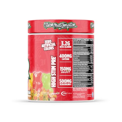 Image of KXR Pre-Workout Energy Powder | Intense Energy Pre-Workout Drink for Men and Women| Creatine Free | Improves Performance - Enhanced Focus & Increased Endurance | 30 Servings (Gummy Bear)