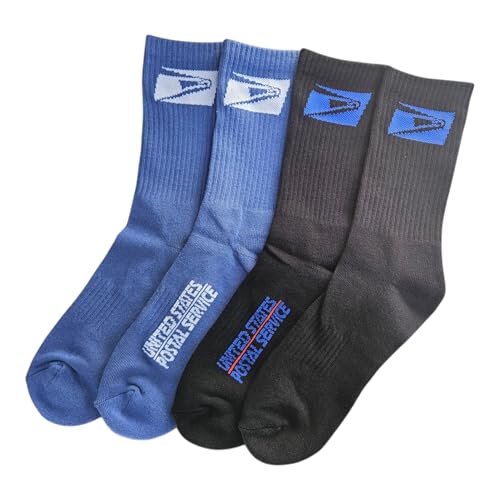 Postal Service Crew Socks, 2 Pairs, postal Blue and Black