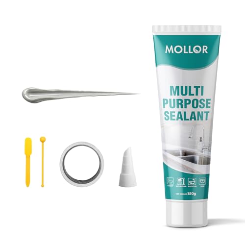 Image of Grey Silicone Caulk for Bathroom & Kitchen,Waterproof Silicone Sealant for Shower, Countertops, Easy to Use with Tool, Stronger Adhesion, Shrink & Crack Proof, Long-Lasting (5.29oz Grey)