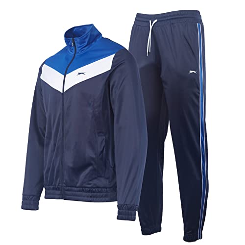 Survêtement homme Slazenger en polyester marine et blanc idéal pour le sport