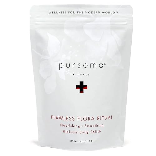 Pursoma FLAWLESS FLORA RITUAL Hibiscus Body Polish con sal marina coco aceite de jojoba lavanda y ylang Ylang Nutriente y calmante esmalte corporal