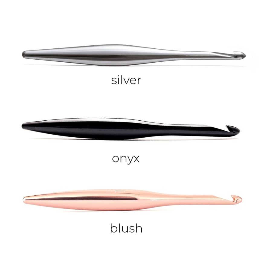 Furls Crochet Hook, Silver Streamline Metal, Ergonomic Handle Crochet Hooks 7" (Silver Metal, E - 3.500mm) - Image 2