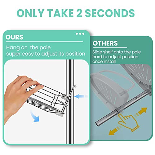 Seirione Shower Caddy Corner, Rustproof Shower Organizer, 4 Tier Shower Shelves, No Drilling Shower Rack, Adjustable Shower Storage And Large Shower Shelf For Inside Shower, 56 To 114 Inch #TOP2