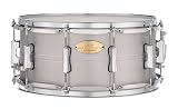 Pearl Primal Snare Collective Snaredrum aus Aluminium, 35,6 x 16,5 cm, mit 1 mm Perlenschale, gebürstete Oberfläche, 2,3 mm dreifach geflanschte Reifen, zwei Spannösen und Deluxe-Sieb.