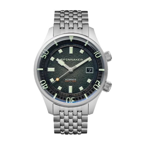 Spinnaker Bradner Men’s Watch - Automatic Dive Watch for Men, 42mm Stainless Steel Case, Stainless Steel Strap, Water Resistant 180m, SP-5062-33 - Emerald Green
