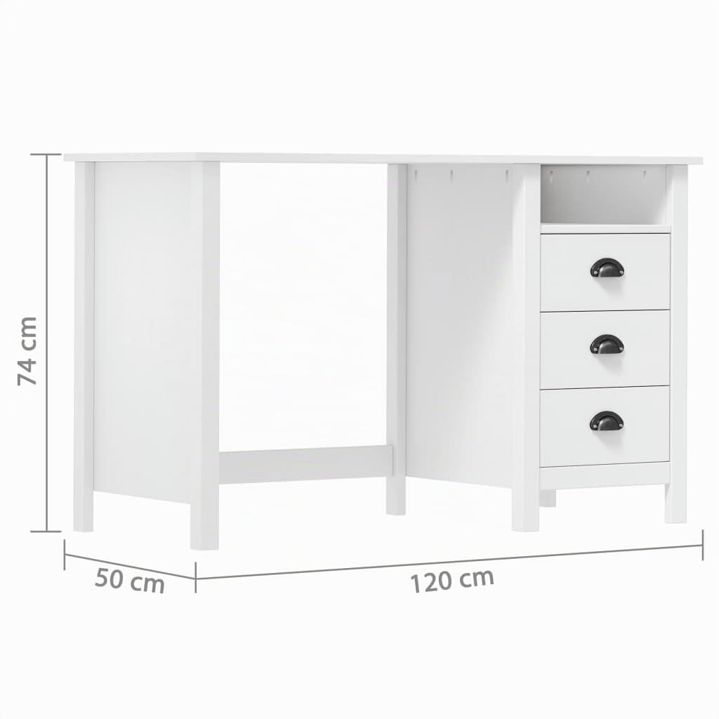 vidaXL Escritorio con 3 Cajones Mesa Trabajo Muebles de Oficina Despacho Ordenador Estudio Decoración Capacidad de Almacenaje Madera de Pino
