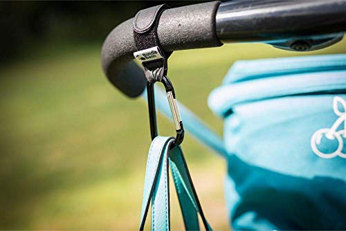 BundleBean - Buggy Clips (Pair): Clips Your Shopping, Handbag and Changing Bag to Your Pushchair, Stroller, Wheelchair or Walker. Universal fit, Black Hook & Loop Straps - Image 2