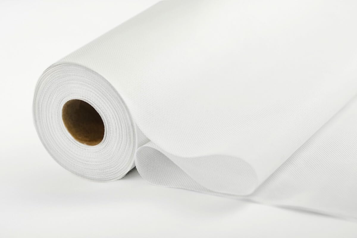 Générique Nappe Spunbond Intissée en Rouleau, 120 x 50 M, Blanc, 55 g/m², pour Mariages, Événements Professionnels, Traiteurs, Restaurants